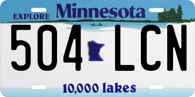 MN license plate 504LCN
