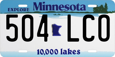 MN license plate 504LCO