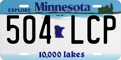 MN license plate 504LCP
