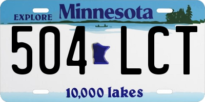 MN license plate 504LCT
