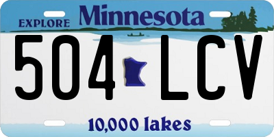 MN license plate 504LCV