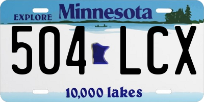 MN license plate 504LCX