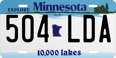 MN license plate 504LDA