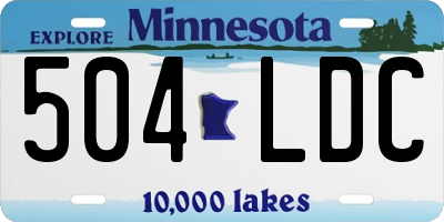 MN license plate 504LDC