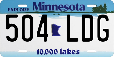 MN license plate 504LDG