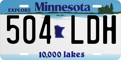 MN license plate 504LDH