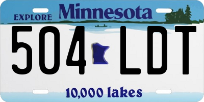 MN license plate 504LDT
