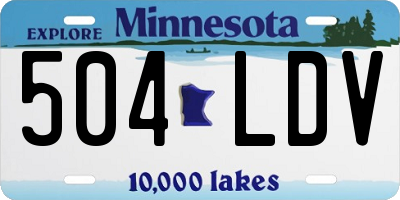MN license plate 504LDV