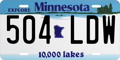 MN license plate 504LDW