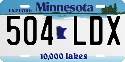 MN license plate 504LDX