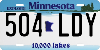 MN license plate 504LDY