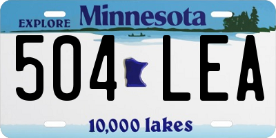 MN license plate 504LEA