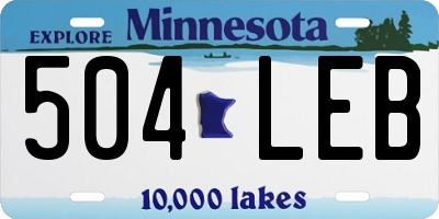 MN license plate 504LEB