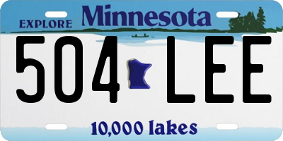 MN license plate 504LEE