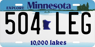 MN license plate 504LEG