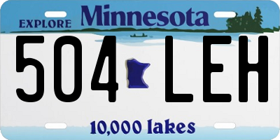 MN license plate 504LEH