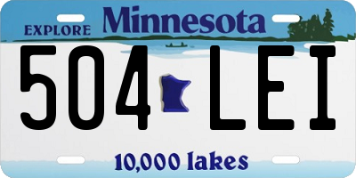 MN license plate 504LEI