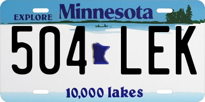 MN license plate 504LEK