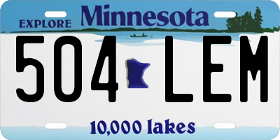 MN license plate 504LEM