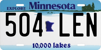 MN license plate 504LEN