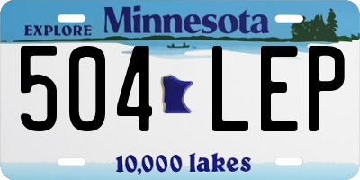 MN license plate 504LEP