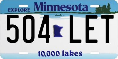 MN license plate 504LET