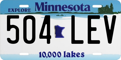 MN license plate 504LEV