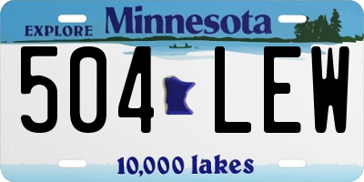 MN license plate 504LEW