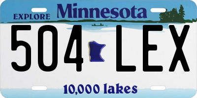 MN license plate 504LEX