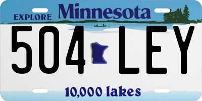 MN license plate 504LEY