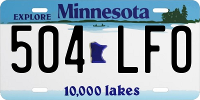 MN license plate 504LFO