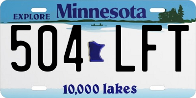 MN license plate 504LFT