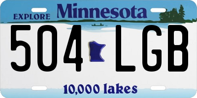 MN license plate 504LGB