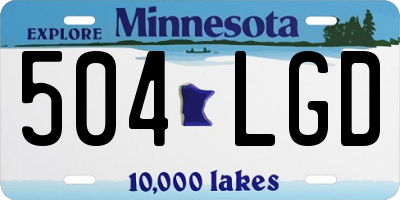 MN license plate 504LGD
