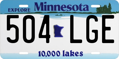 MN license plate 504LGE