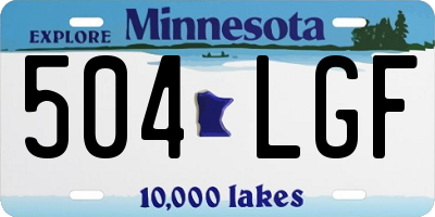 MN license plate 504LGF