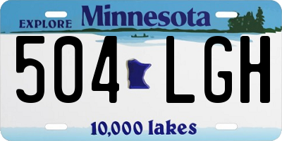 MN license plate 504LGH