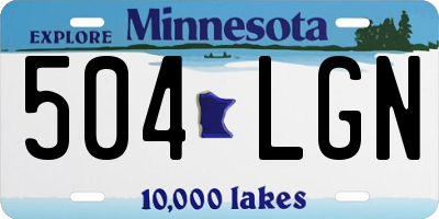MN license plate 504LGN