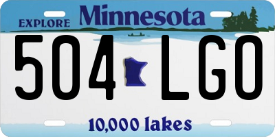 MN license plate 504LGO