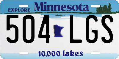 MN license plate 504LGS