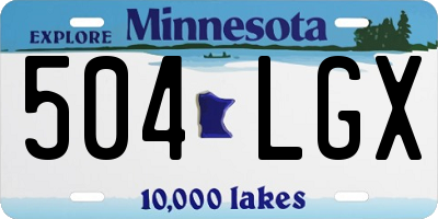 MN license plate 504LGX