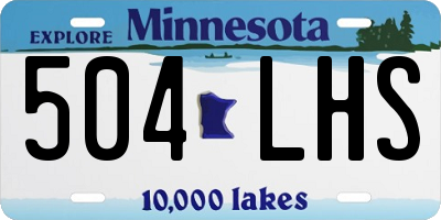 MN license plate 504LHS