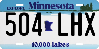 MN license plate 504LHX