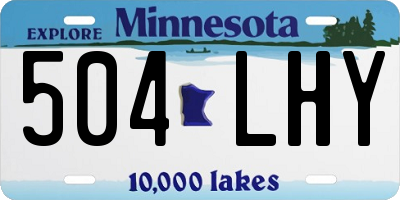 MN license plate 504LHY