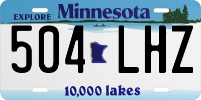 MN license plate 504LHZ