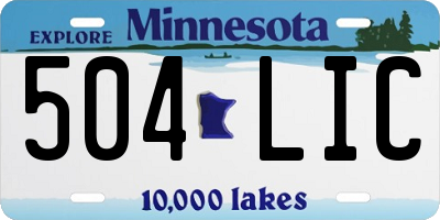 MN license plate 504LIC
