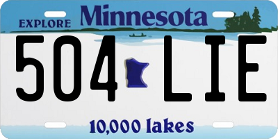 MN license plate 504LIE