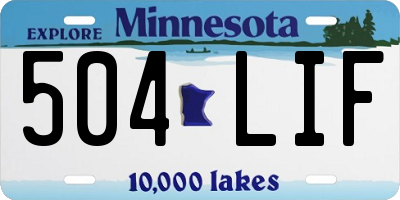 MN license plate 504LIF