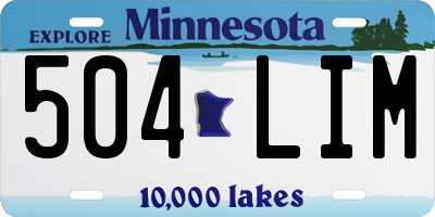 MN license plate 504LIM