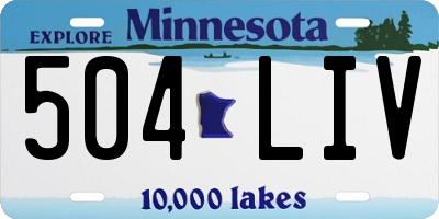 MN license plate 504LIV